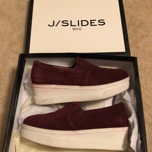J/slides nyc suede burgundy GENNA platform sneaker